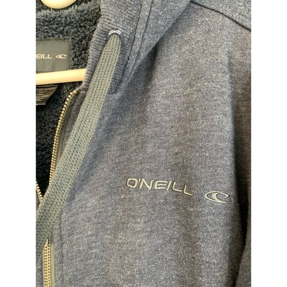Mens O'Neill Zip Front Sweatshirt Hoodie Fur Lined Longline Cozy Warm GUC 7010 - Picture 4 of 13